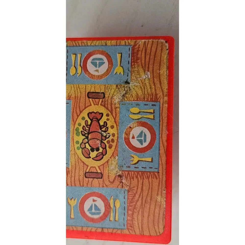 Vintage Fisher Price little people red lobster table for Houseboat 985‎